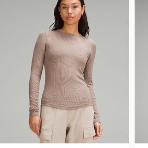 Lululemon hold tight long sleeve top in taupetastic